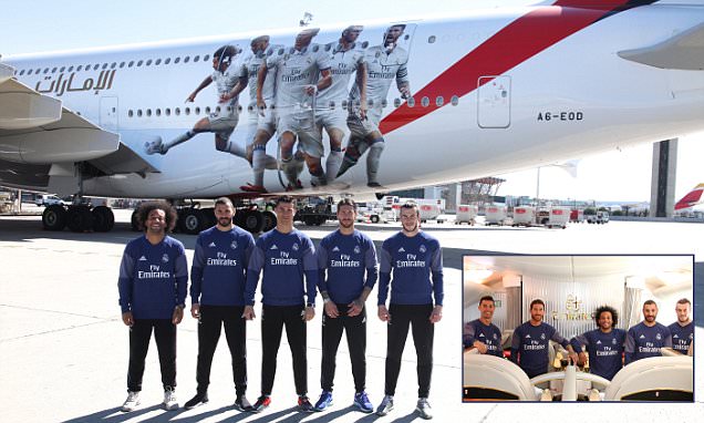 Ini Pesawat Real Madrid? Ronaldo, Bale dkk `Mengudara` dengan A380 Emirates